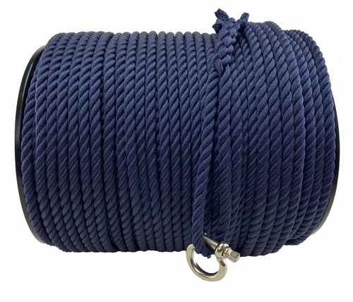 20mm Navy 3st Nylon Rope x 40m Anchor Rope On A Reel With 8 Inch Soft Eye - Picture 5 of 6