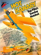 Top Flite Hot Canary RC Airplane Print Ad Wall Art Decor