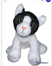 Vintage Russ Black and White Cat green eyes Beanbag Plush 6