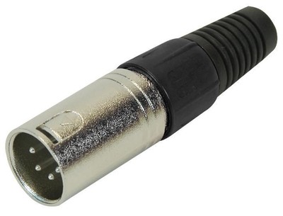 PRO SIGNAL - 4polig XLR Stecker mit schwarz farbiger Zugentlastung
