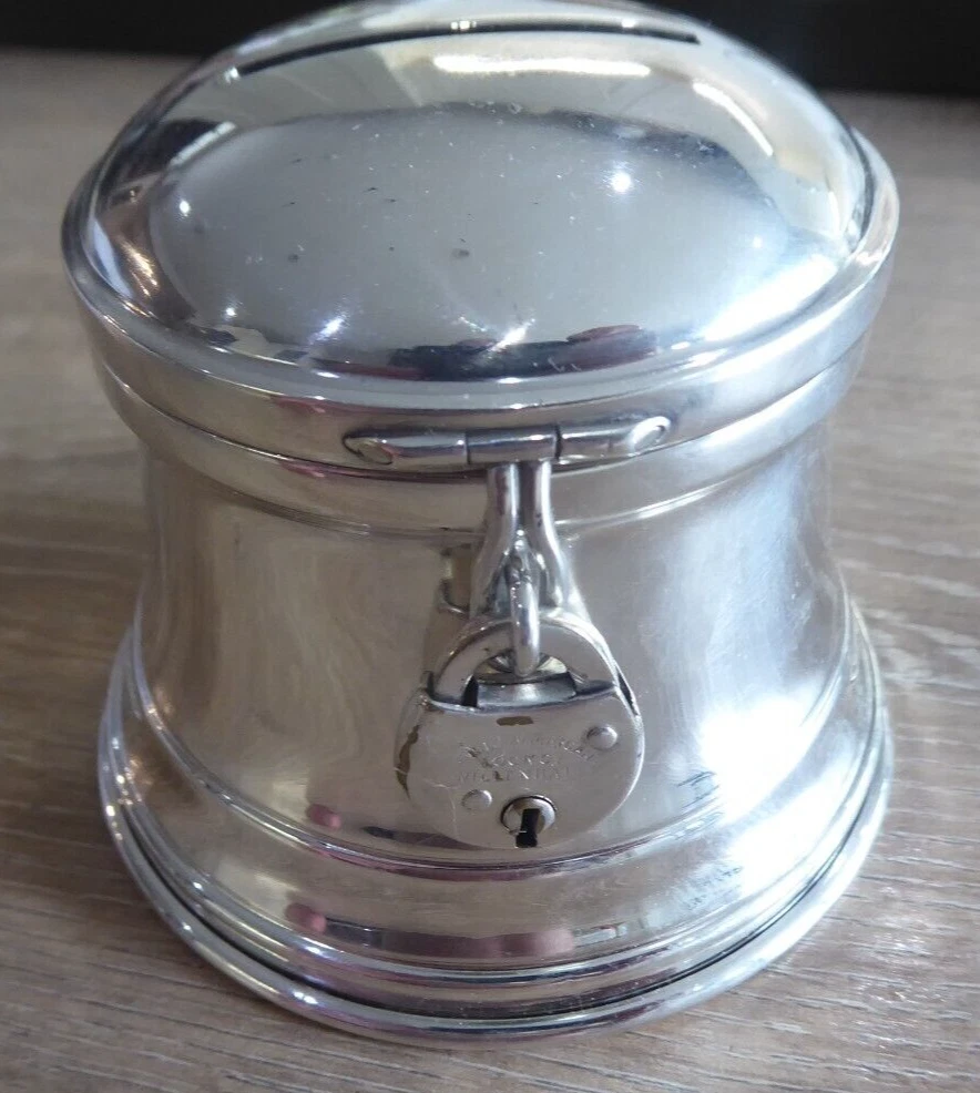Solid silver shop money box