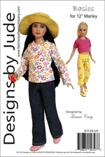 Basics Doll Clothes Sewing Pattern 12" Marley, Agnes & Alice Tonner