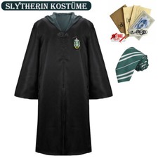 Harry Potter Kostüm Slytherin Robe Cape Mantel Umhang Krawatte Schal Zauberstab