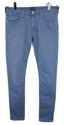 LEE Luke Jeans Men W32 L34 Blue Slim Tapered Fit Zip Fly Denim
