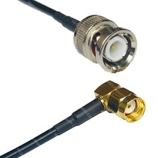RFC100 BNC MALE to RP-SMA MALE ANGLE Coax RF Cable USA-Ship Lot