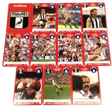 1991 STIMOROL AFL TRADING CARD COMPLETE TEAM SET- COLLINGWOOD (11) - EXCELLENT