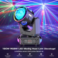 180W RGBW Strobe Laser Moving Head Discokugel Beam Bühnenlicht DMX DJ Party Show