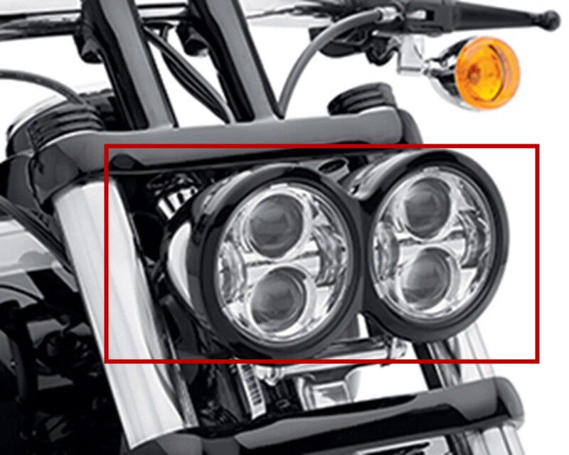适用于 2008 - 17 Harley Davidson Fat Bob FXDF 4.65 英寸 LED 双投影仪前灯 — 第 2/4 张图片