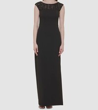Vince Camuto Women's Black Sequined Evening Dress Size 8