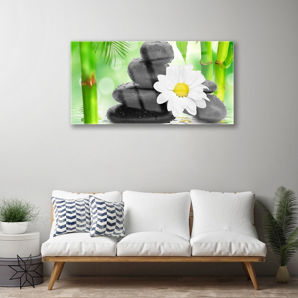 Tableau sur verre impression grand format 100x50 cm décoration murale fleurs - 2