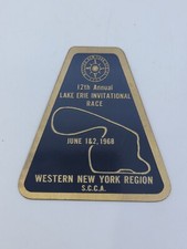 1968 12th Lake Erie NY Race Sports Car Club Of America Dash Emblem Plaque SCCA