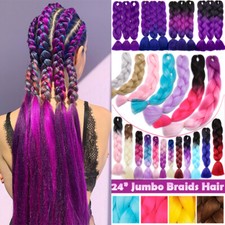 24" Solid Thick Kanelon Jumbo Braiding Hair Extensions Ombre Box Braids Twist US