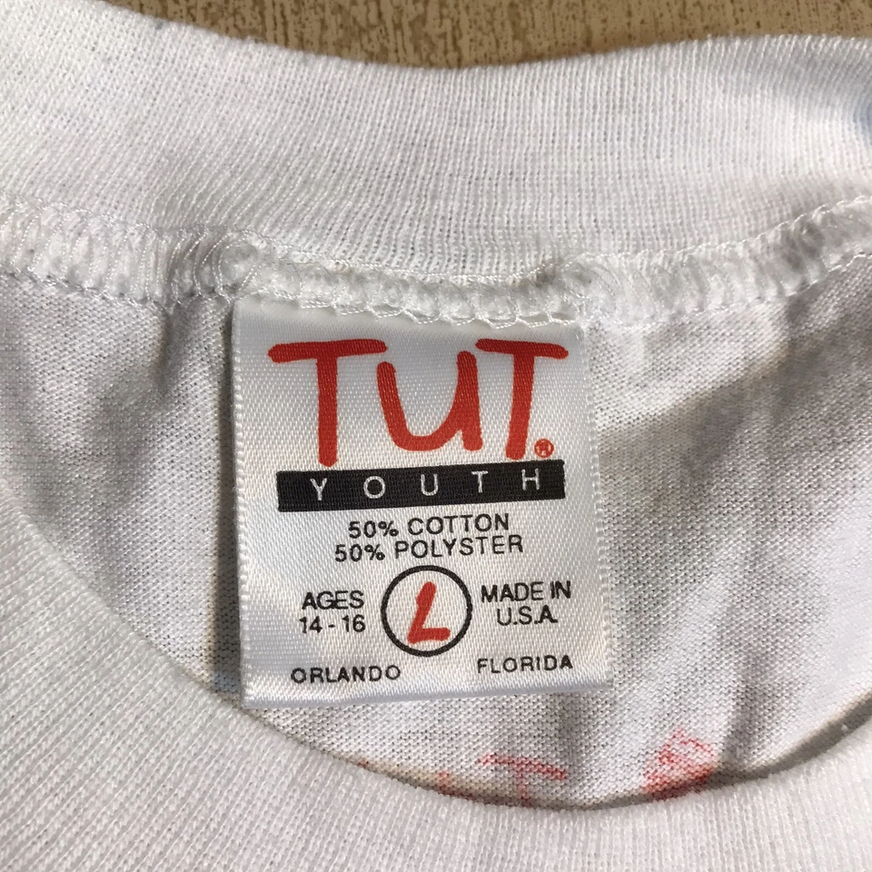 Винтажная футболка с совершенно уникальными мыслями молодежная большая белая геккон графическая ящерица США - Изображение 4 из 4