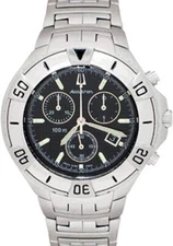 Bulova Accutron 26B16 Men's "Val d'lsere" Silver Chronograph Watch