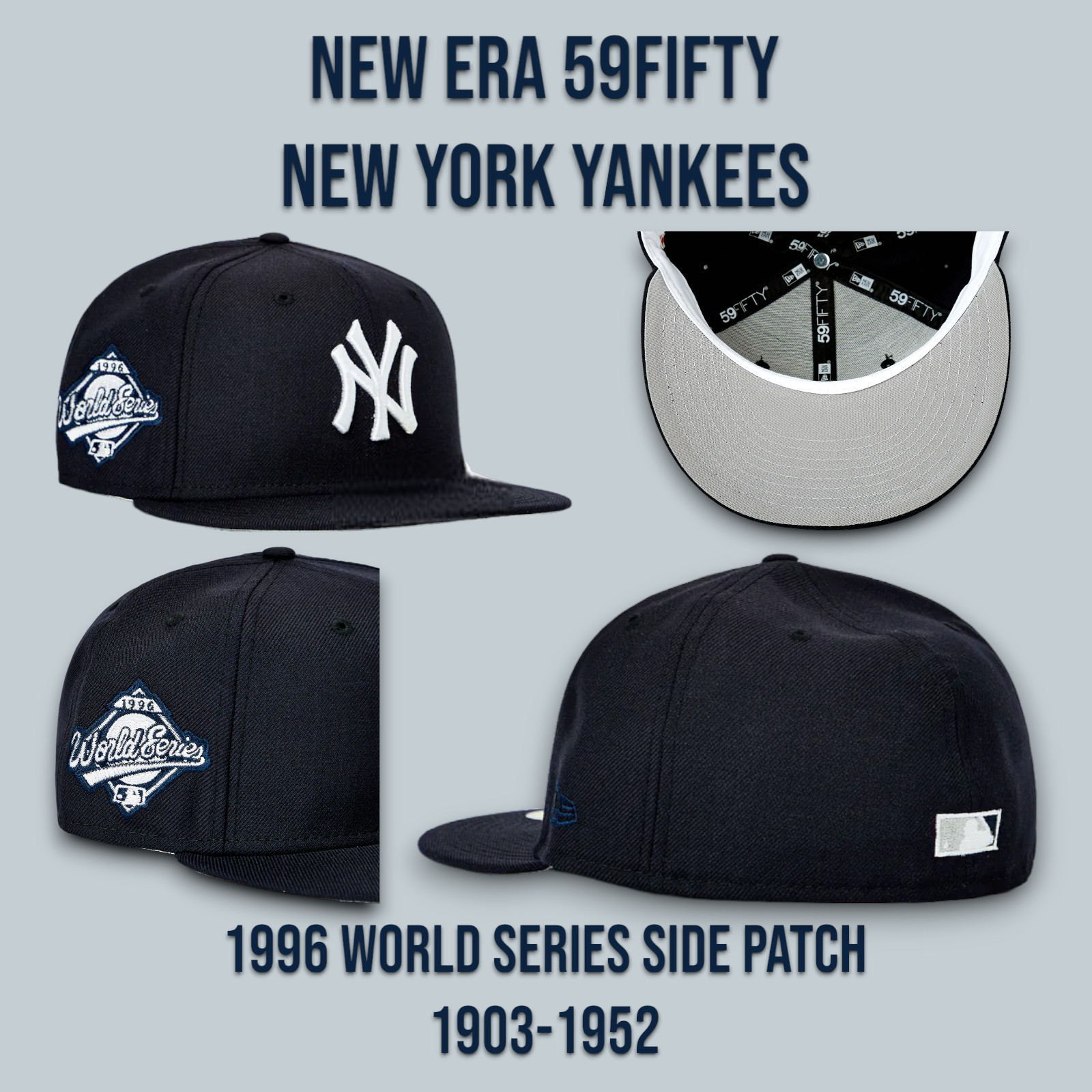 New Era New York Yankees 59FIFTY Fitted Hat 1996 World Series Side