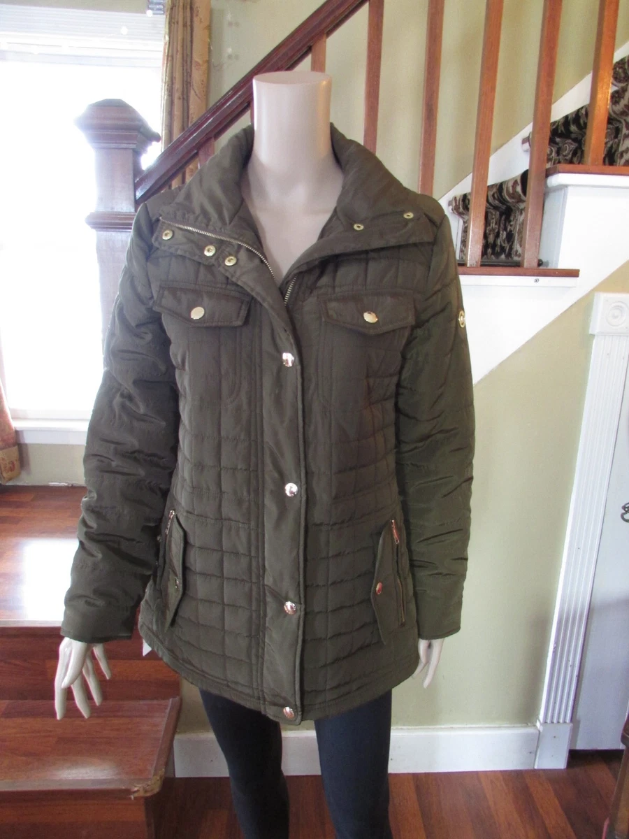 Michael kors green quilted best sale jacket