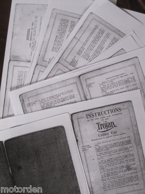 Trojan Utility Car Intstruction Book, PHOTOCOPY