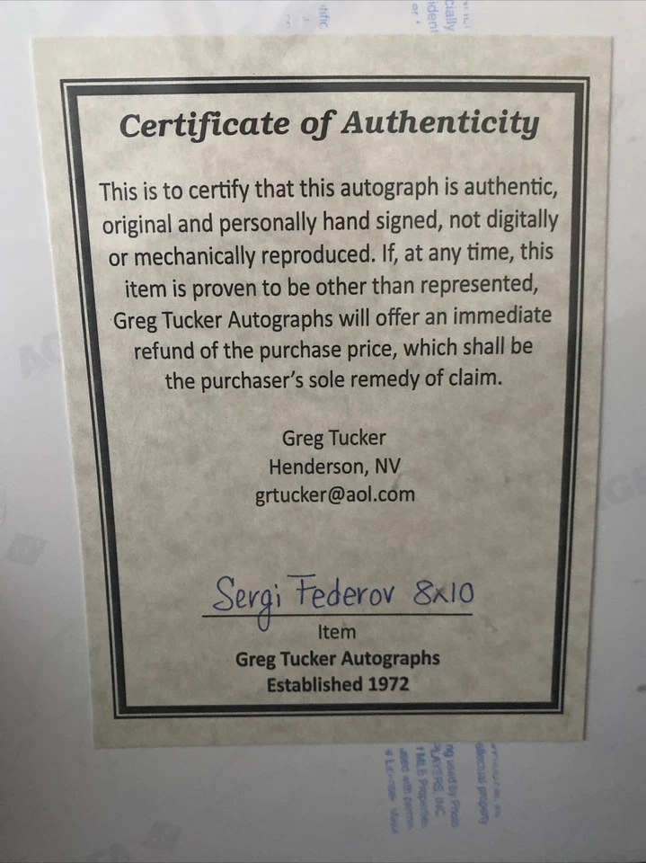 Sergei Federov- Red Wings 8x10 — 第 2/2 张图片