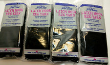 4 Packs J.  P.COATS Latch Hook Rug Yarn BLACK 320 pieces each pack Please Read