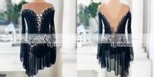 Ice Skating Adult Figure skating Dress Gymnastics Costume black