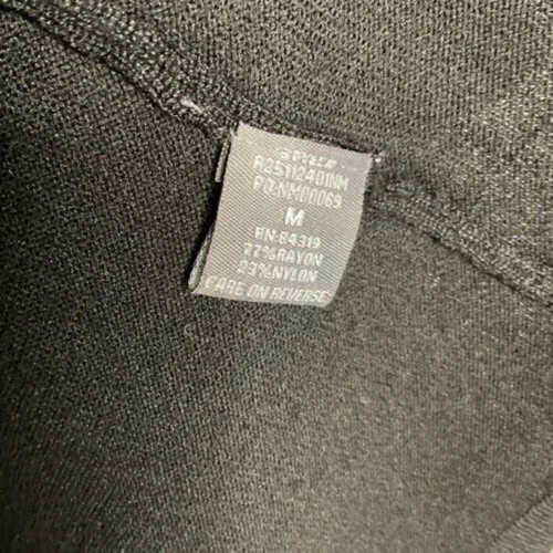 Cárdigan Neiman Marcus imitación cuero ribete manga 3/4 frente abierto mujer talla M Foto 3 de 4