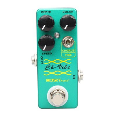 Mosky Chorus Vibe Vibrato Guitar Effect Pedal Depth Color Speed Knob True Bypass