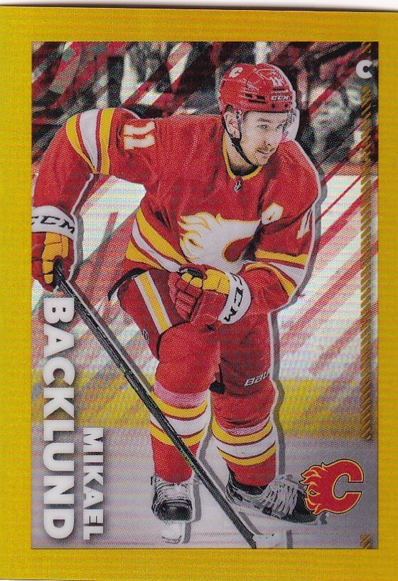 2022-23 Topps Chrome NHL Sticker #85 Mikael Backlund - Calgary SP GOLD  /50 MADE