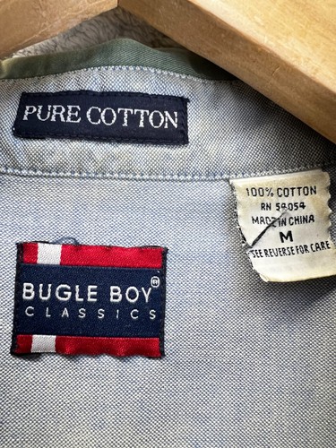Camicia uomo vintage Bugle Boy a righe vintage sbiadita classica taglia Med abbottonata Y2K - Foto 17 di 20
