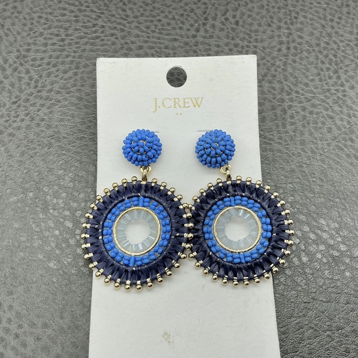 VINTAGE 90s J. Crew Quartz Statement Stud Post Drop Dangle Earrings Vogue Glamour NOS - REF 1801