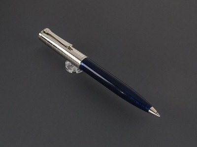 Pelikan K425 925 Sterling Silber Kugelschreiber blau transparentes Unterteil