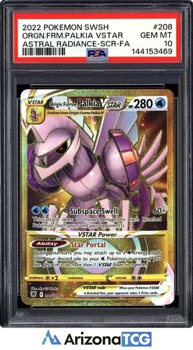 Pokemon 2022 Origin Forme Palkia VSTAR 208 Gold SR Astral Radiance GEM MT PSA 10