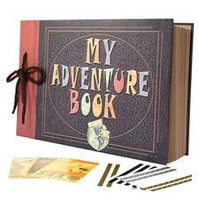  Adventure Book with Embossed Cover, Large 12.3 x 8.3 Inch 80 Pages Scrapbook 