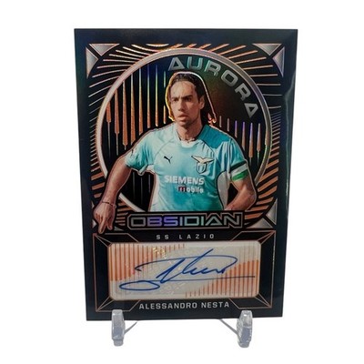 2021-22 Alessandro Nesta Panini Obsidian Soccer Aurora Autograph Card Orange /50