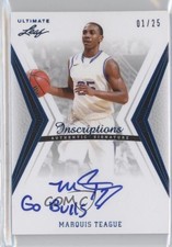 2012 Leaf Ultimate Base Inscriptions Blue 1/25 Marquis Teague #BA-MT1 Auto 9ih