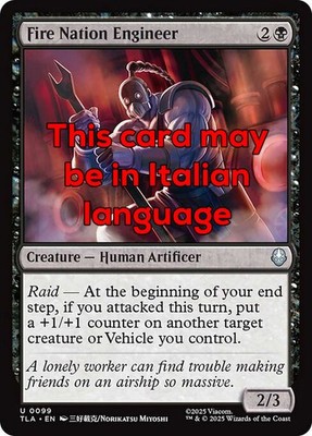 MTG FIRE NATION ENGINEER FOIL EXC - FIRE NATION INGENIEUR 99 - TLA