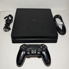 Sony PlayStation 4 Slim PS4 Black Console Gaming System W/ Controller, Cords