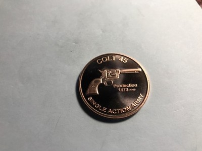 One ounce fine copper Medaille, Colt 45