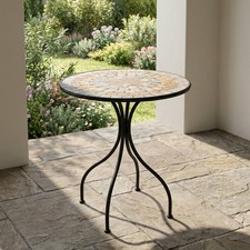 Tavolo da Giardino Rotondo Ferro/Cemento 70x75 cm Mosaico Cipro Esté Galileo