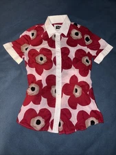 Dolce & Gabbana Floral 70s Style Y2K Rare Button Up Size 40 ; XS/S - Discolored