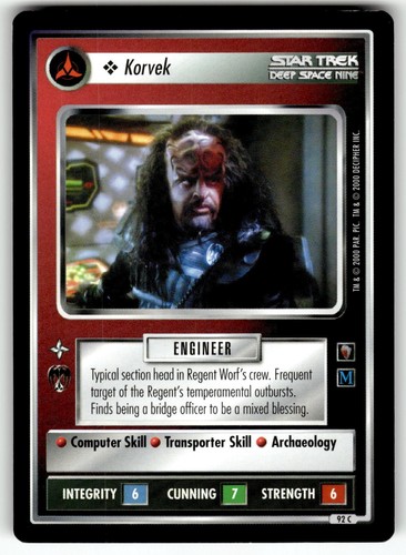 2000 Star Trek: Mirror Mirror Card 092/131 Klingon Korvek