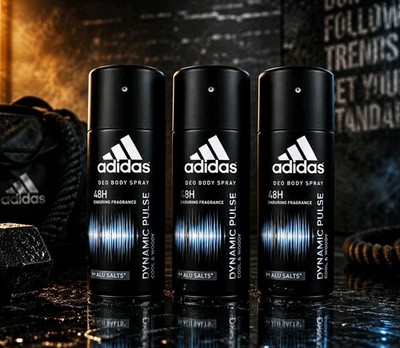 Adidas Dynamic Pulse Body Spray 4 oz (3 Pack) RARE Authentic NEW