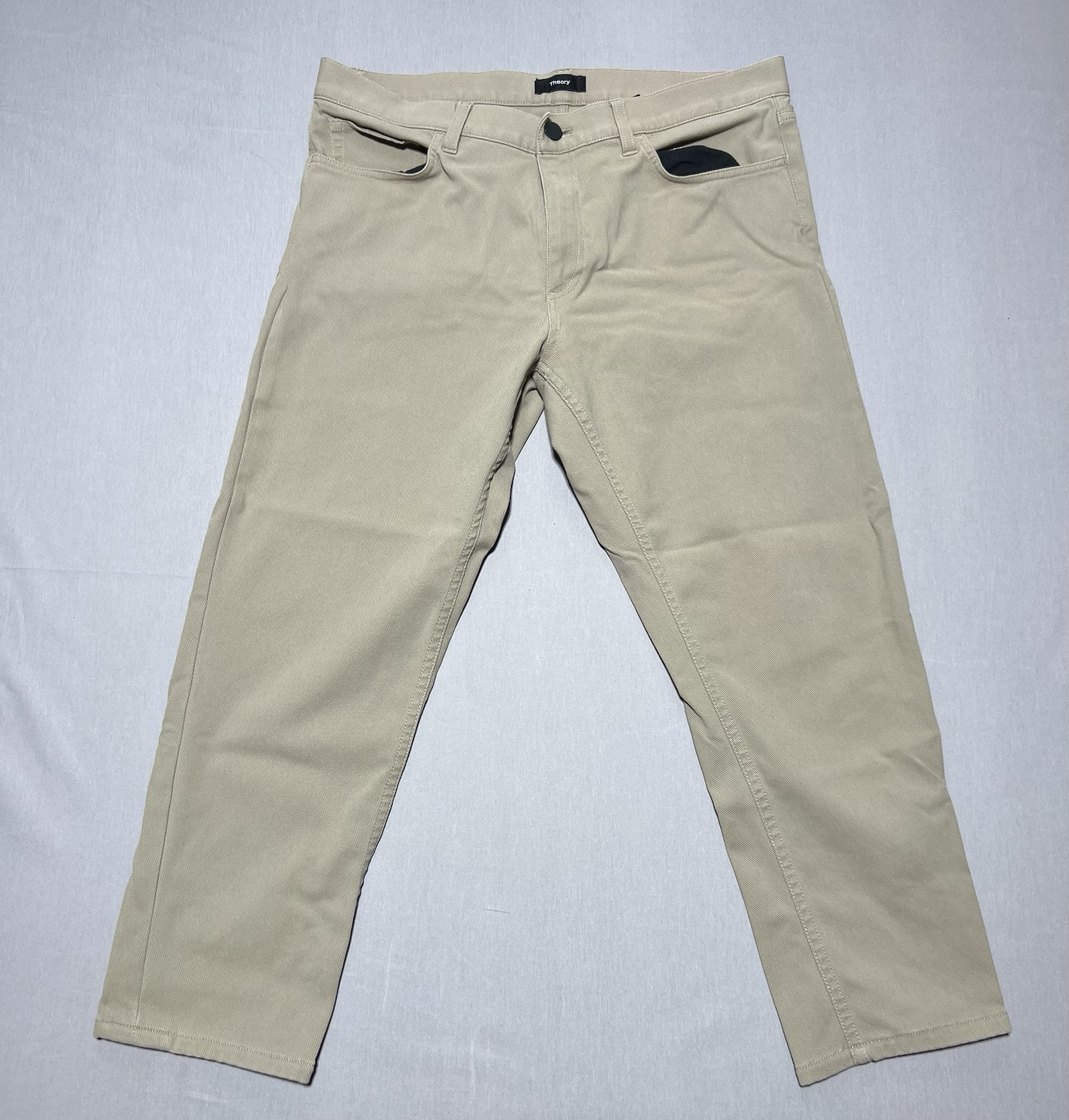 Men's 33x25 Beige Stretch Performance Khaki Chino Pants by Theory
