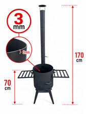Utschak Uchag Kazan Stove 3mm Kazan Outdoor Cooker ???? ????? 12-16L pots ø40cm