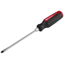 Powerbuilt 1/4 x 6 Inch Slotted Screwdriver with Double Injection Handle -