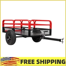 1500LBS Heavy Duty Steel Dump Cart for ATV/UtV,15 Cu. Ft.Trailer Pull,Lawn Mower
