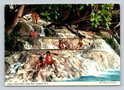 1971 Jamaica Postcard Dunn's River Falls Ocho Rios John Hinde Chrome WI