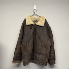 Vintage 80s Italian Real Leather B3 Shearling Sheepskin Aviators Flying Jacket