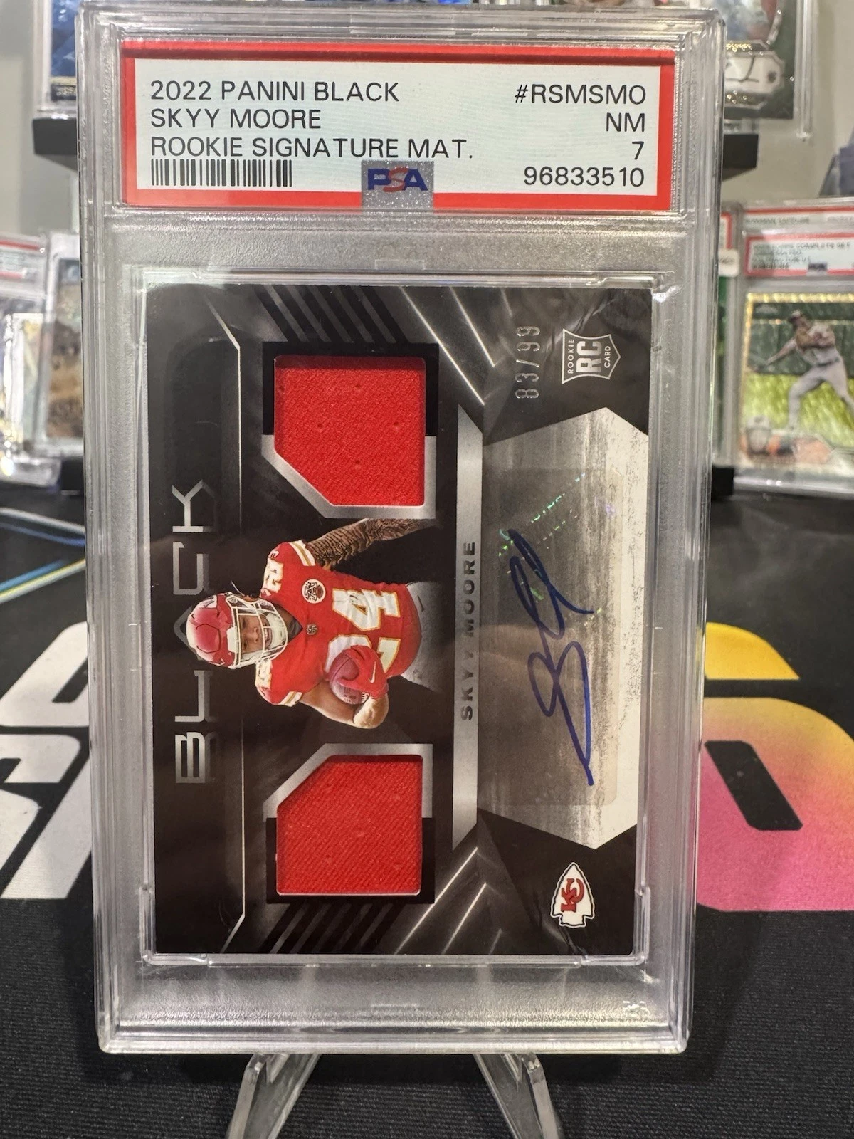 Skyy Moore Panini Black Rookie Signature Materials #RSMSMO Base