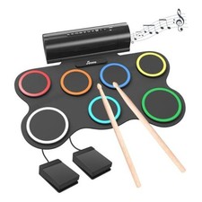 7 Pad Electronic Drum Set, Roll Up Drum Practice Pad Midi Drum Kit with