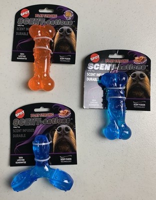3 Spot Scent-Sations Flavored Dog Aggressive Heavy Chew Toy Bone Durable New
